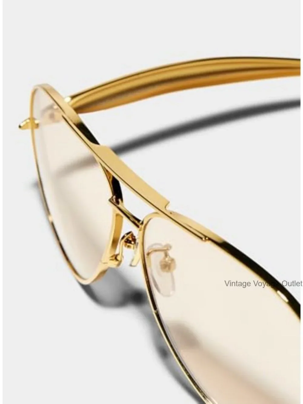 Retro Oversized Aviator Sunglasses - Gold Metal Frame UV400